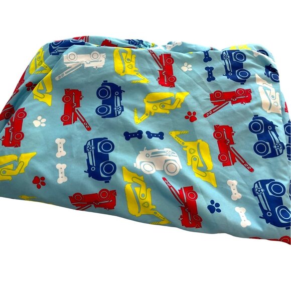 Kid Truck Bulldozer Nickelodeon Dog Bone Puppy Paw Blue Full Size Fitted Sheet - Picture 7 of 7